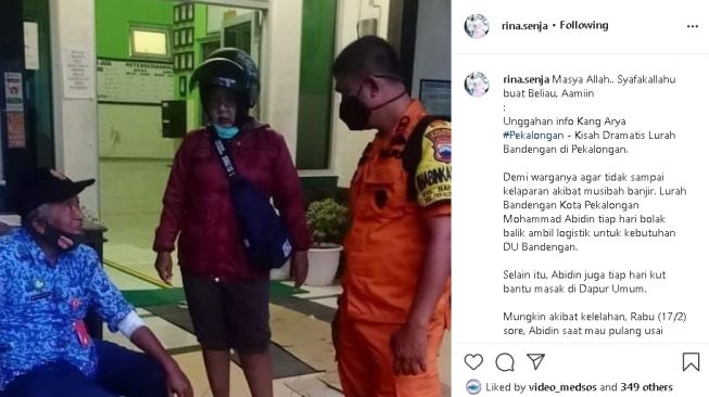 Sosok lurah yang tuai pujian karena pengorbanannya membantu korban banjir (Instagram)