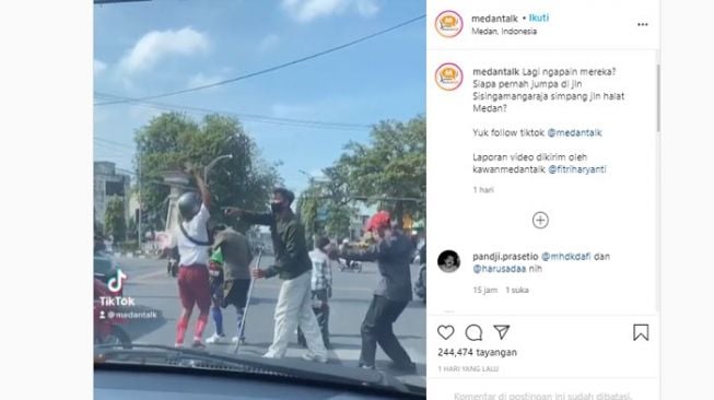 Viral Sekelompok Remaja Joget-joget di Tengah Jalan di Medan