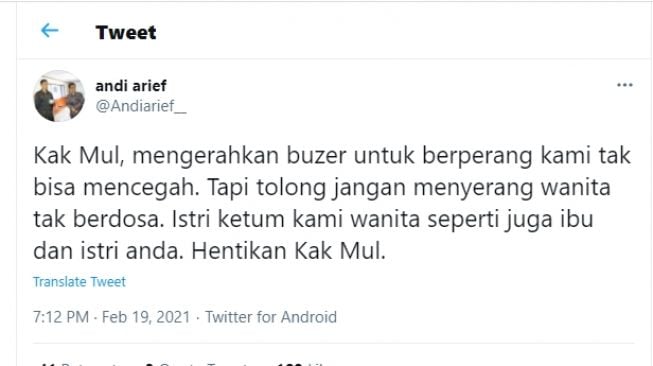 Cuitan Andi Arief.[Twitter/@Andiarief_]