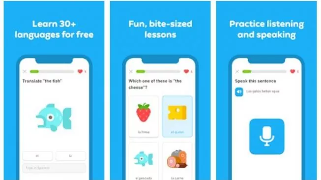 Tampilan aplikasi Duolingo