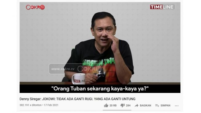 Soal OKB di Tuban, Denny Siregar: Era Jokowi Semuanya Ganti Untung!