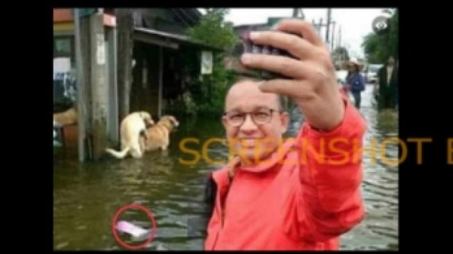 CEK FAKTA: Benarkah Anies Baswedan Sedang Berswafoto di Lokasi Banjir?