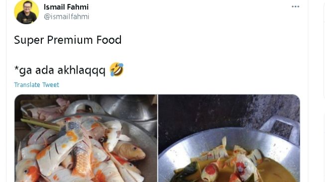 Ikan koi dimasak (twitter.com/@ismailfahmi)