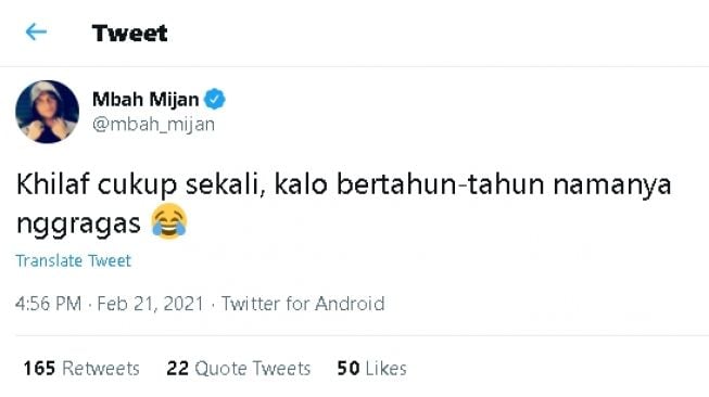 Cuitan Mbah Mijan (Twitter)