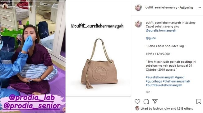 Cara Aurel Hermansyah perlakukan tas mewah bikin nangis. (Instagram/@outfit_aureliehermansyah)