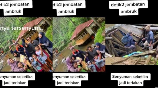 Detik-detik Jembatan Ambruk, Ending Foto Keluarga Ini Buat Netizen Gak Tega