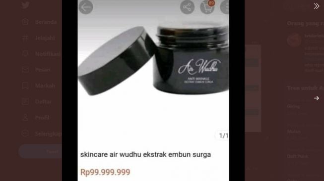 Viral Skincare Air Wudhu Diklaim dari Embun Surga, Harganya Bikin Melongo