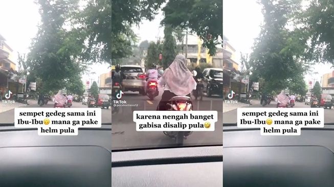 Geram Lihat Aksi Ibu-ibu Naik Motor, Wanita Ini Syok saat Tahu Orangnya