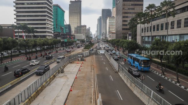 Imbas Pembongkaran Mesin Bor Terowongan MRT, Dishub DKI Persempit Jalan MH Thamrin Hingga 23 Mei