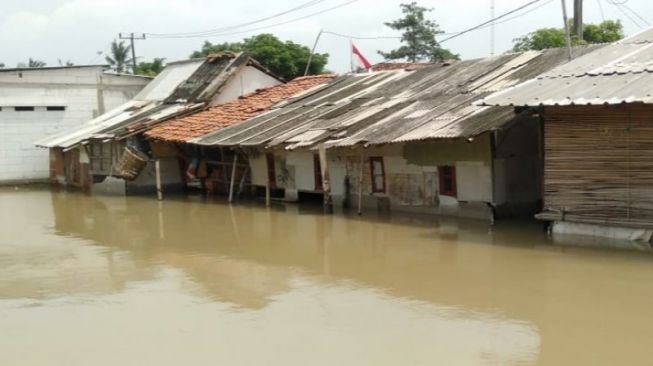 25 Hari Kebanjiran, Warga Muaragembong Tak Bisa Kemana-mana Tanpa Sampan