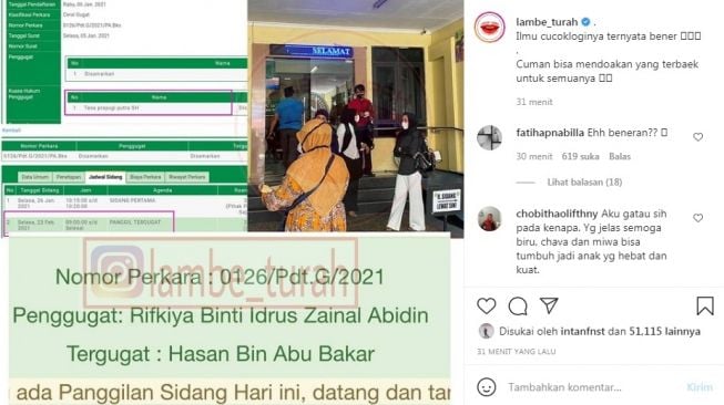 Unggahan soal Vicky Alaydrus [Instagram/@lambe_turah]