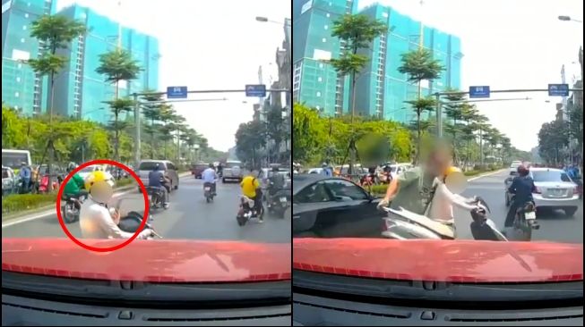 Pemotor Ini Nekat Telponan di Tengah Jalan dan Bikin Macet, Publik 'Gemas'