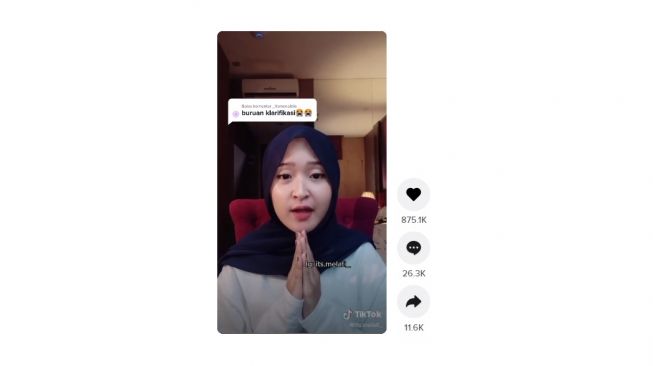 Perempuan mirip Nissa Sabyan. [TikTok]