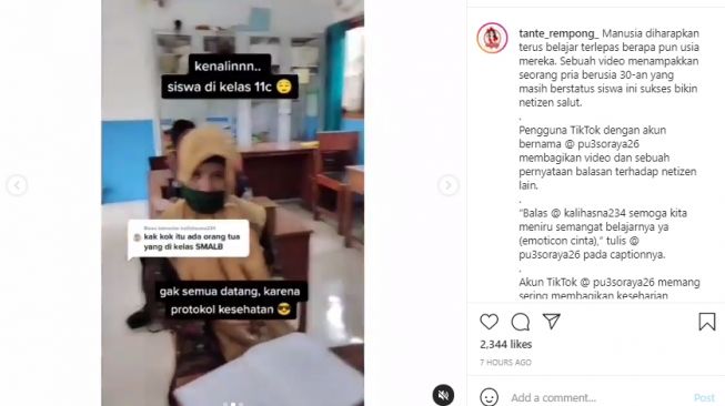 Video seorang guru perkenalkan isi kelas sebuah SLB. - (Instagram/@tante_rempong_)