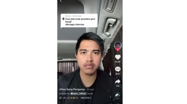 Netizen Minta Tutorial Jadi Anak Presiden, Ini Jawaban Kaesang di TikTok