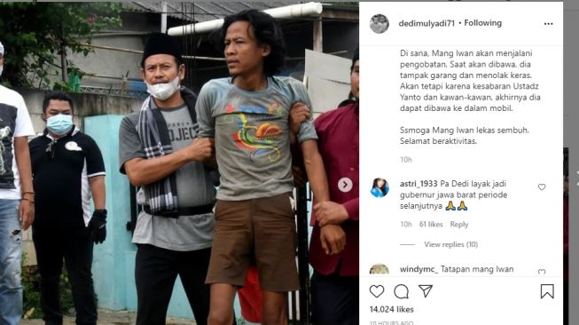 Mang Iwan, ODGJ yang menampar Dedi Mulyadi.[Instagram/@dedimulyadi71]