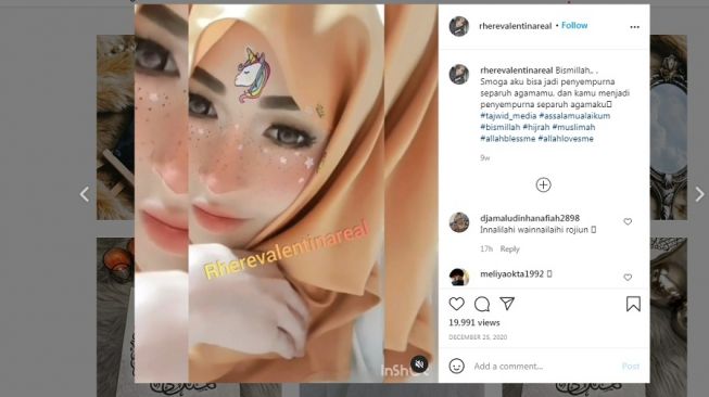 Sebelum Meninggal, Rhere Valentina Tinggalkan Baju Seksi Kenakan Hijab