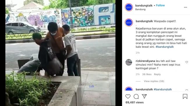 Copet di Alun-Alun Bandung terekam kamera. [Instagram/@bandungtalk]