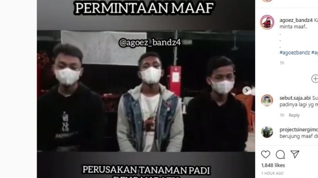 3 Pemuda Pelempar Batu ke Sawah Akhirnya Minta Maaf, Publik:Tuman!