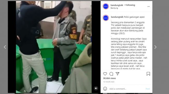 Viral Polisi Gadungan Terciduk Anggota TNI, Seragamnya jadi Sorotan