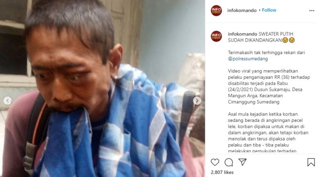 Korban penganiayaan alami babak belur. (Instagram/infokomando)