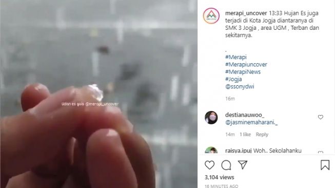 Hujan Es Guyur Wilayah Jogja, Berikut Penjelasan BMKG