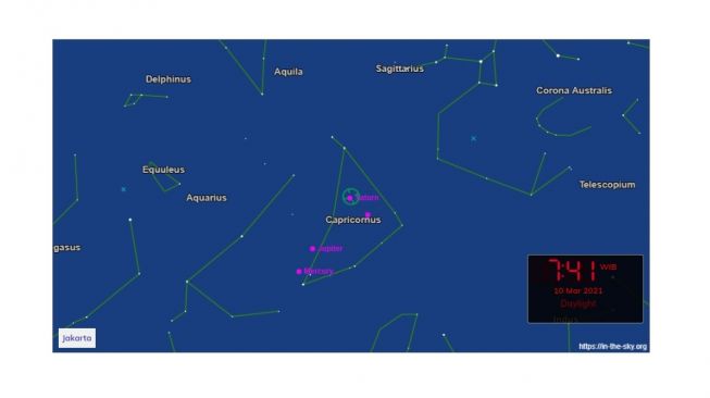 Pendekatan Bulan dan Saturnus. [In the Sky]