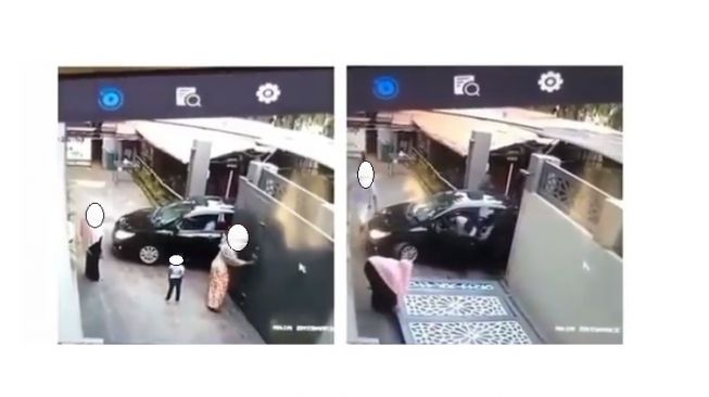 Wanita dan anak tertimpa pagar rumah saat bantu pemobil parkir di rumah (Facebook)