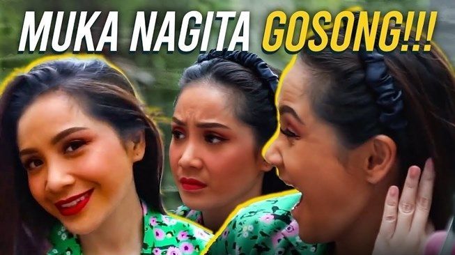 Wajah Nagita Slavina jadi gosong gegara coba makeup murah. [YouTube/Rans Entertainment]