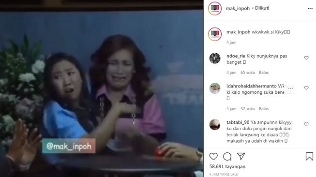 Unggahan soal Kiky Saputri dan Ayu Ting Ting [Instagram/@mak_inpoh]