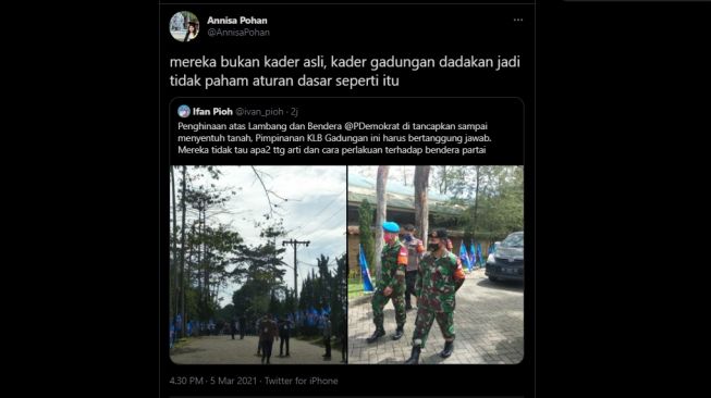 Cuitan Annisa Pohan soal KLB Demokrat di Deli Serdang [Twitter/@AnnisaPohan]