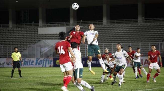 Pertandingan uji coba Timnas Indonesia U-23 Vs Tira Persikabo di Stadion Madya, Jakarta, Jumat (5/3/2021)(dok. PSSI Pers).