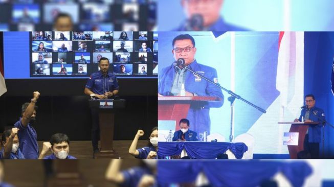 Kolase foto Agus Harimurti Yudhoyono dan Moeldoko (Suara.com/Angga/ANTARA/Endi)