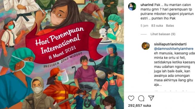 Ucapkan Hari Perempuan Sedunia, Instagram Jokowi Ramai Bahas Kaesang