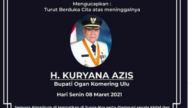 Innalilahi, Bupati OKU Kuryana Azis Meninggal Dunia