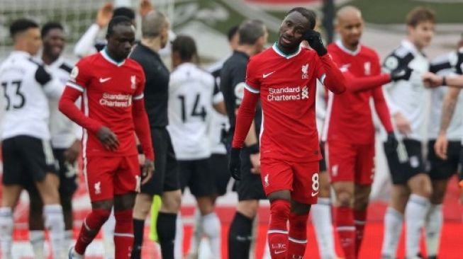 Liverpool dipermalukan Fulham 0-1 di Anfield. (CLIVE BRUNSKILL / POOL / AFP)