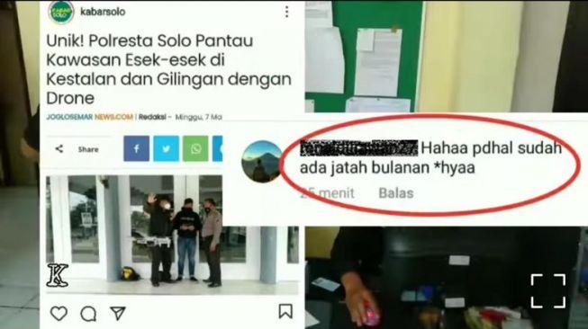 Komentar RD yang menuding Polresta Solo terima jatah dalam razia prostitusi, Senin (8/3/2021). [Istimewa]