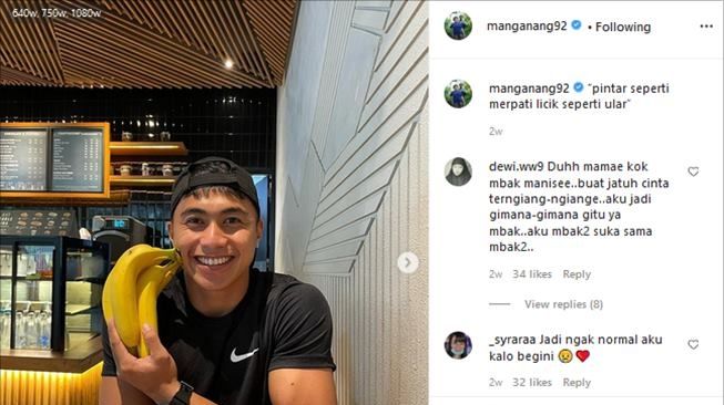 Potret macho Serda Aprilia Manganang. (Instagram/@manganang92)