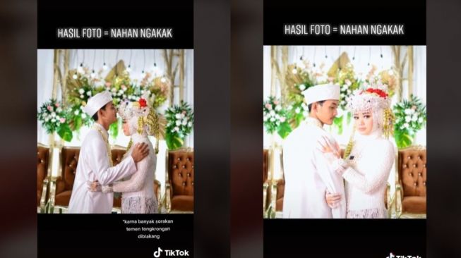 Menikah dengan Teman Sendiri, Foto Pernikahan Ini Berujung Kocak (tiktok.com/@inaaniina)