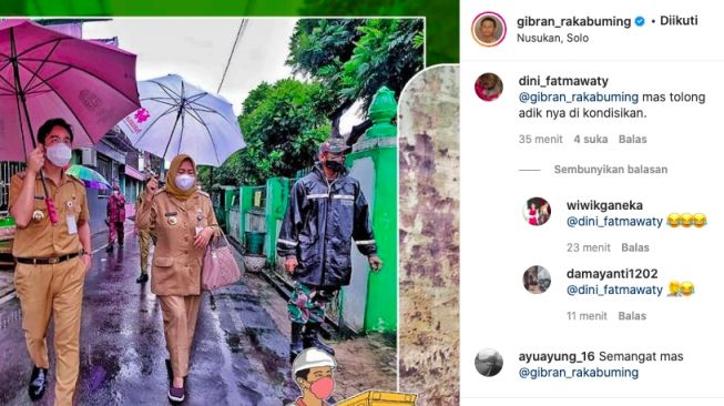 Unggahan Gibran yang dikomentari warganet mengenai Kaesang [Istimewa]