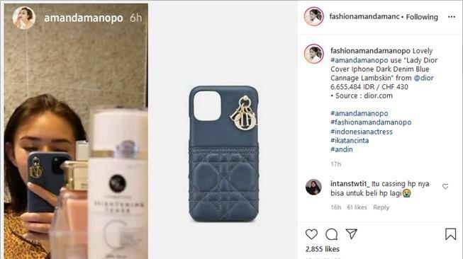 Casing ponsel Amanda Manopo dibilang bisa buat beli iphone baru. (Instagram/@fashionamandamanopo)