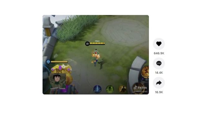 Hero Mobile Legends dengan karakter di anime Naruto. [TikTok]