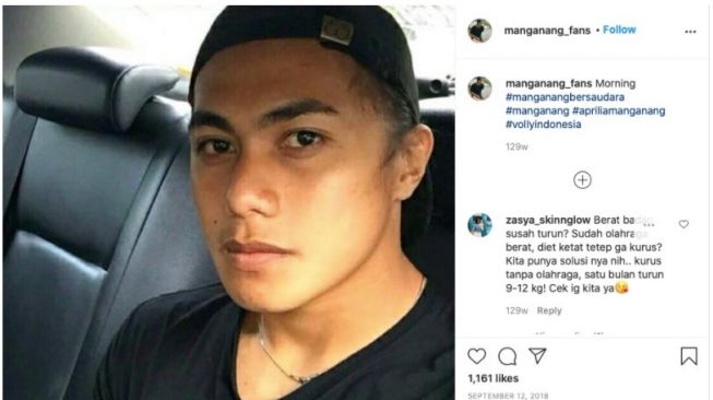 Lirikan tajam Aprlia Manganang (Instagram)