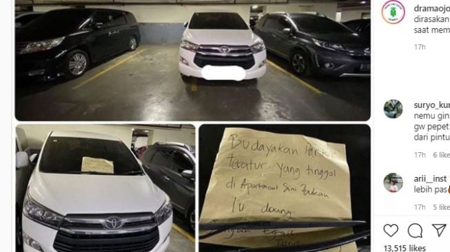 Parkir Sembarangan di Apartemen, Pemilik Mobil Dapat 'Surat Pedas' Tetangga