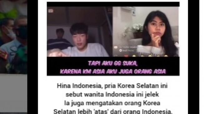 Viral, Pria Korea Selatan Hina Wanita Indonesia: Wajahmu Jelek Sekali