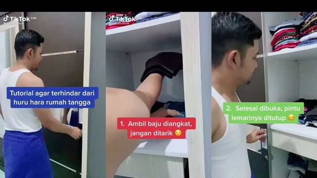 Tips untuk suami agar terhindar dari huru-hara rumah tangga. (TikTok/@bapakonlinee)