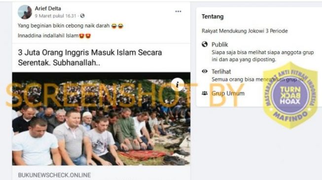 CEK FAKTA: Benarkah Ada 3 Juta Warga Ingris Masuk Islam Secara Serentak?