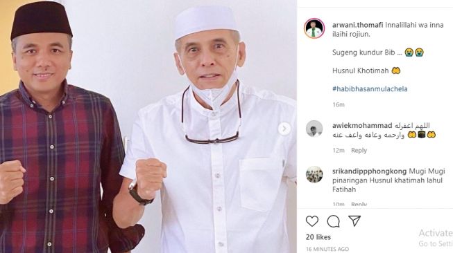 Sekjen DPP PPP Arwani Thomafi mengunggah foto bersama Habib Hasan Muleachela.[Instagram/@arwani.thomafi]