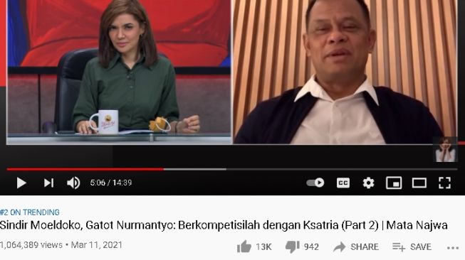 Pernyataan Gatot Nurmantyo soal KLB Demokrat (youtube/Najwa Shihab)