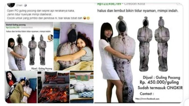 Olshop Jual Guling Karakter Pocong Buat Jomblo (twitter.com/txtdarionlshop)